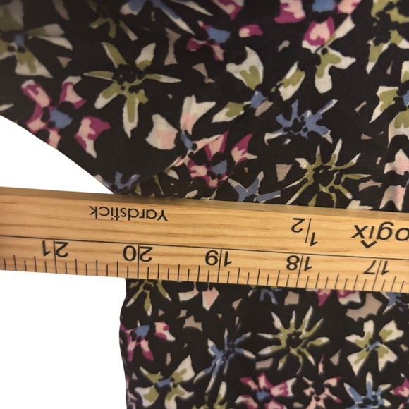 J. Jill Black Multicolor Floral Print Long Sleeve Blouse Women’s Medium - Picture 10 of 10